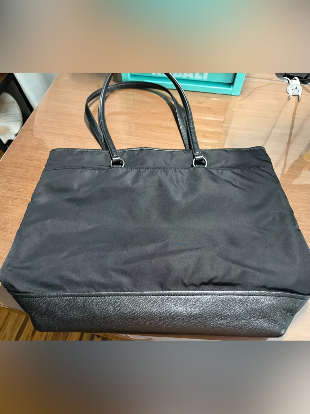 Coach Black Nylon and Leather Tote - Picture 3 of 5